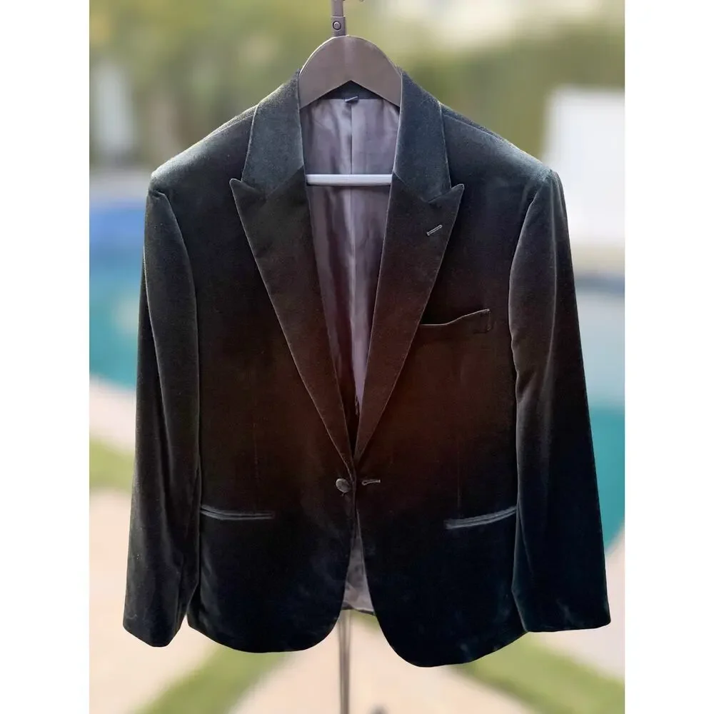 NWT J.Crew Thompson Velvet Blazer 44 Dark Forest Green Slim Fit $498